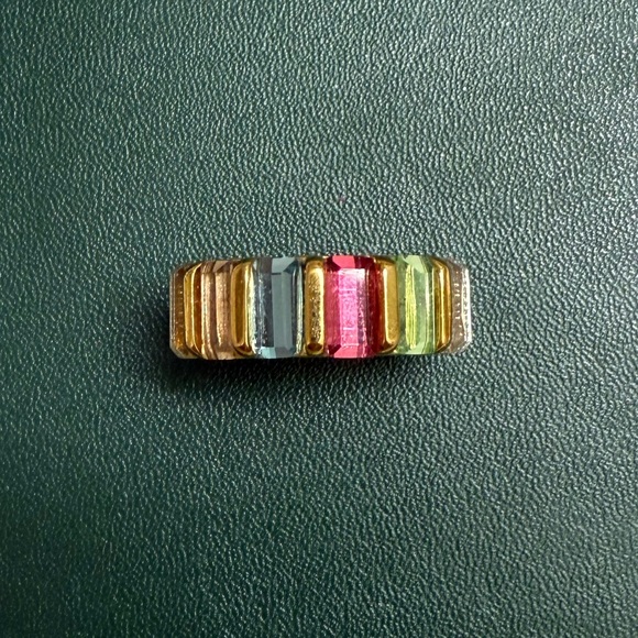 J. Crew Gold-Tone Ring with Multicolor Stones - Picture 3 of 6